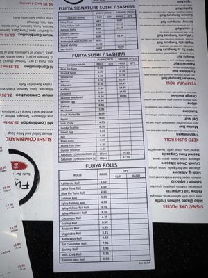 Menu photo 1 FUJIYA Burbank, CA