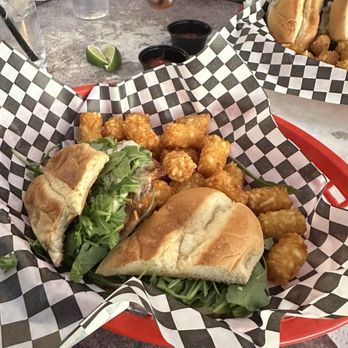 Pignic Pub & Patio - Tri tip sandwich with tater tots - Cocktail Bars Near Me - Reno, Nevada
