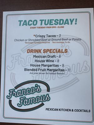 Menu photo 8 Franco's Famous Ladera Ranch, CA Menu photo 8 Franco's Famous Ladera Ranch, CA