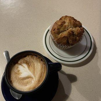 Blue Line Coffee - Cortado and a Zucchini Muffin - Coffee & Tea Near Me - Omaha, Nebraska