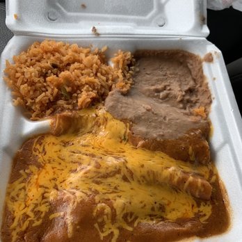 Cancun Mexican Restaurant - Beef enchiladas with rice and beans - Mexican Near Me - Pleasanton, Texas Cancun Mexican Restaurant - Beef enchiladas with rice and beans - Mexican Near Me - Pleasanton, Texas