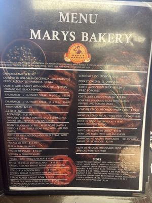 Menu photo 1 Marys Bakery Odessa, TX