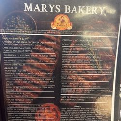 Marys Bakery - Main dishes