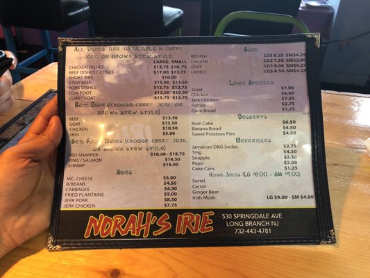 Menu photo 6 Norah's Irie Long Branch, NJ