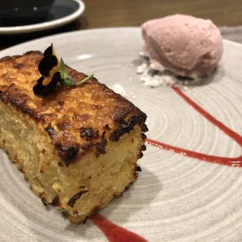 Guzina Oaxaca - Pastel de Elote with Rose Petal Sorbet - Mexican Near Me - México, D.F., DIF Guzina Oaxaca - Pastel de Elote with Rose Petal Sorbet - Mexican Near Me - México, D.F., DIF