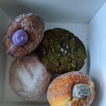 Rose Ave Bakery - Ube on Ube Donut Matcha Chocolate Chunk Cookie Vanilla Bean Glazed Donut Black Sesame Donut - Bakeries Near Me - Washington, DC, District of Columbia Rose Ave Bakery - Ube on Ube Donut Matcha Chocolate Chunk Cookie Vanilla Bean Glazed Donut Black Sesame Donut - Bakeries Near Me - Washington, DC, District of Columbia