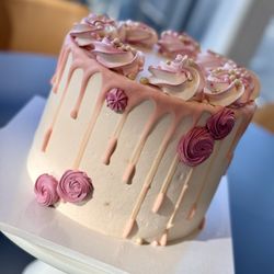 Maison Rafi - Same gorgeous custom cake without the added edible printed photo. Wanted the cake to be girly while also still being classy.