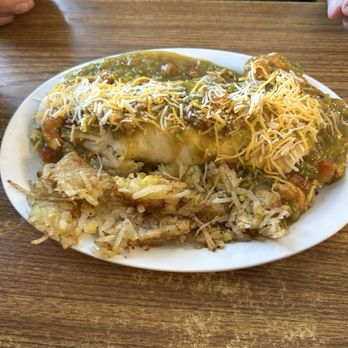 Lucy's Place - Man sized breakfast burrito with lots of meat. Superb green chili - American Near Me - Sedgwick, Colorado