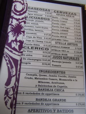 Menu photo 5 Las Violetas Buenos Aires, C