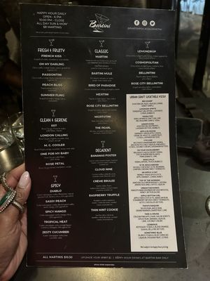 Menu photo 3 Bartini Portland, OR