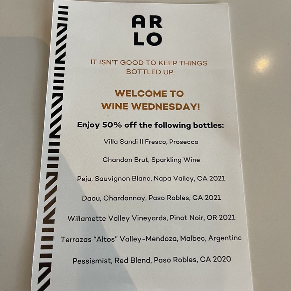 ARLO - Menu - New American Near Me - San Diego, California