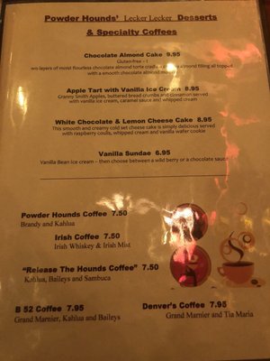 Menu photo 4 Powderhounds Sun Peaks, BC