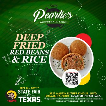 Pearlie's Southern Kitchen - deep fried red beans and rice - Southern Near Me - Dallas, Texas Pearlie's Southern Kitchen - deep fried red beans and rice - Southern Near Me - Dallas, Texas