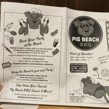 Pig Beach BBQ - Menu - Barbeque Near Me - Astoria, New York