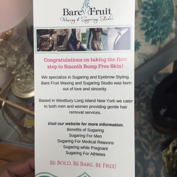 Bare Fruit Sugaring & Brow Studio - Brochure! - Sugaring Near Me - Westbury, New York