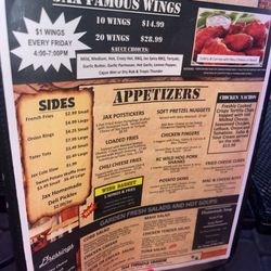 Jax 5th Avenue Deli and Ale House - Menu May 2024