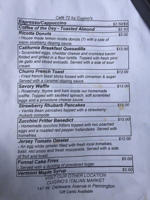 Menu photo 8 Cafe Seventy Two Ewing, NJ