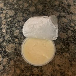 This is suppose be rice pudding... what is this ?!? $4 for a cup of basically icing. Lol no ok. This is suppose be rice pudding... what is this ?!? $4 for a cup of basically icing. Lol no ok.