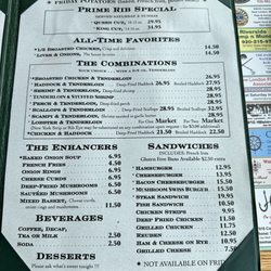 Waters Supperclub - Menu as of June 2025