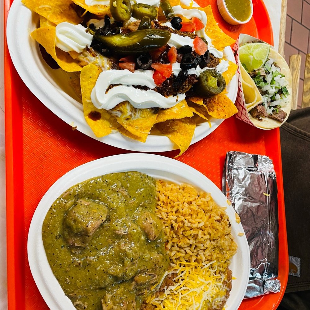 Lengua Taco, Nachos, & Chile Verde