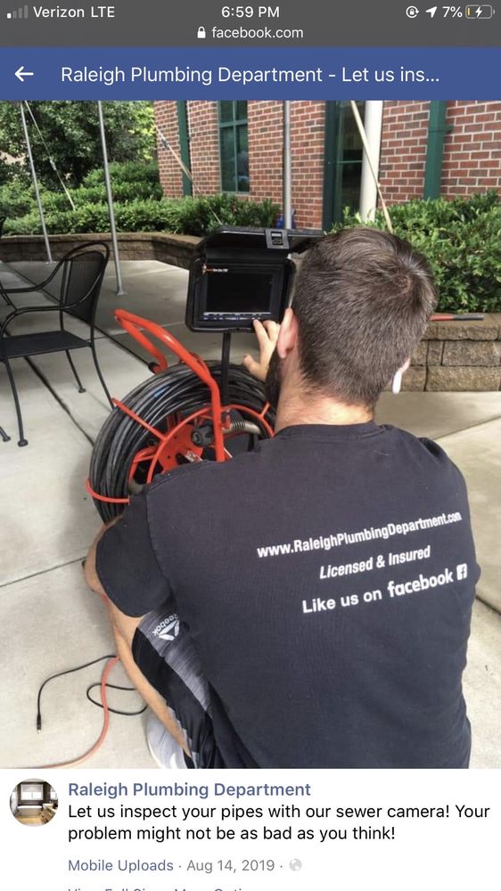 Slide of Raleigh Plumbing Department