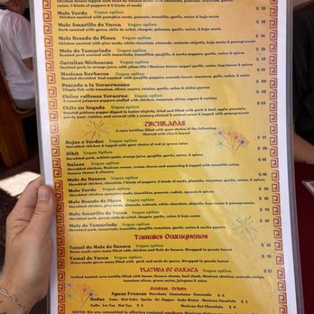 Fiesta Oaxaca - Menu (September 2024) with vegan options clearly marked! Almost all items can be made vegan. - Mexican Near Me - Santa Fe, New Mexico
