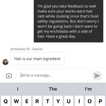 Tacos Virginia - And this the owners reply so professional. - Mexican Near Me - Los Angeles, California Tacos Virginia - And this the owners reply so professional. - Mexican Near Me - Los Angeles, California