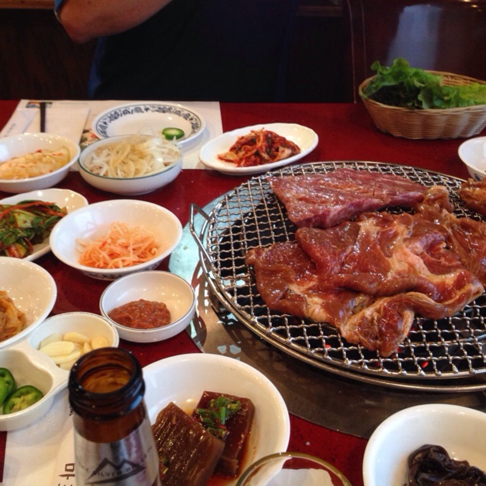 Mapo BBQ - All of these little dishes were toppings for the meat. Everything was so delicious! - Korean Near Me - Flushing, New York Mapo BBQ - All of these little dishes were toppings for the meat. Everything was so delicious! - Korean Near Me - Flushing, New York