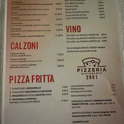 Pizzeria 2001 - Menu