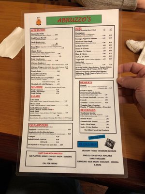 Menu photo 1 Abruzzo's Pizza Jacksonville, NC Menu photo 1 Abruzzo's Pizza Jacksonville, NC