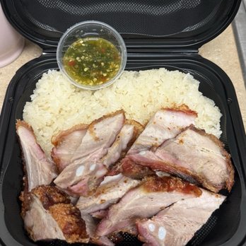 V’s Kitchen - Pork belly with sticky rice. Amazing! - Asian Fusion Near Me - Fresno, California