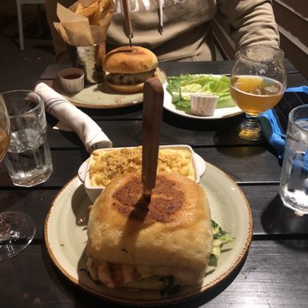 Porter Belly's Pub - Bacon burger, truffle fries, chicken Caesar salad on Ciabatta ! - Bars Near Me - Brighton, Massachusetts