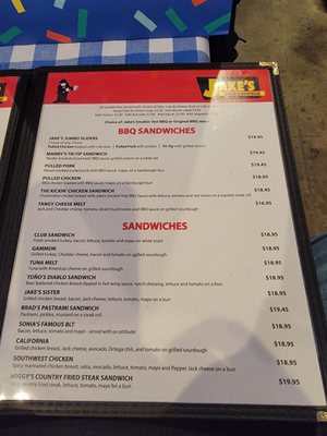 Menu photo 2 Jake's Roadhouse Monrovia, CA Menu photo 2 Jake's Roadhouse Monrovia, CA