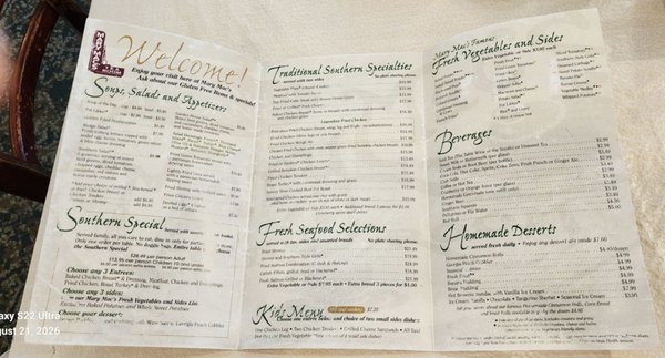 Menu photo 1 Mary Mac's Tea Room Atlanta, GA Menu photo 1 Mary Mac's Tea Room Atlanta, GA