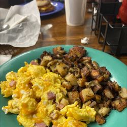 Dolphin Deli - Ham & Cheese Scramble!  Great little breakfast place.