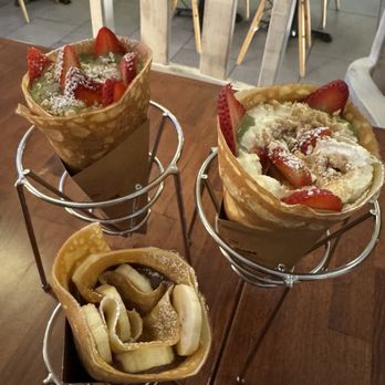 Sweet Mong - Strawberry matcha cheesecake crepe & Banana nutella crepe. - Coffee & Tea Near Me - Las Vegas, Nevada Sweet Mong - Strawberry matcha cheesecake crepe & Banana nutella crepe. - Coffee & Tea Near Me - Las Vegas, Nevada