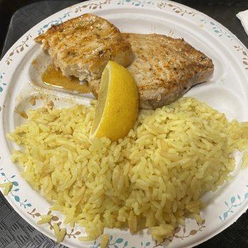 Courthouse Seafood Restaurant - Cajun Swordfish with rice - Seafood Markets Near Me - Cambridge, Massachusetts