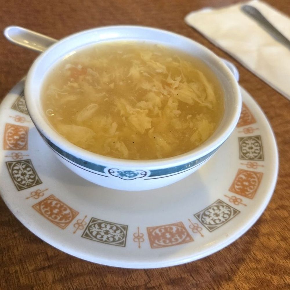 Sun China Chinese Restaurant - Egg drop soup (comes with lunch special) - Cantonese Near Me - Reedley, California