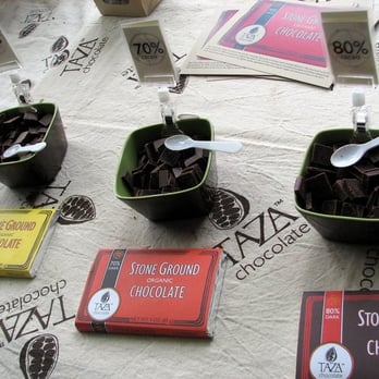 Taza Chocolate - Samples at the open house! - Chocolatiers & Shops Near Me - Somerville, Massachusetts Taza Chocolate - Samples at the open house! - Chocolatiers & Shops Near Me - Somerville, Massachusetts