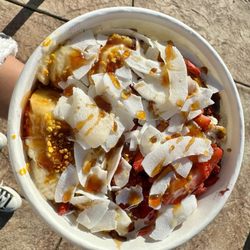 Vitality Bowls - The Vitality Bowl + shaved coconut & bee pollen, plus I added more honey when I got home.