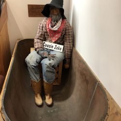 Jesse James Wax Museum - Cousin Zeke in an antique bathtub