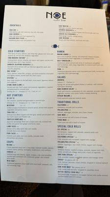 Menu photo 7 Noe Sushi Bar South Miami, FL