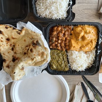 Qcurrys Indian Kitchen - This was a combo two with an extra side of rice and a serving of naan...don't skip out on the FANTASTIC naan, baked on a clay oven! - Pop-Up Restaurants Near Me - Wheaton, Illinois