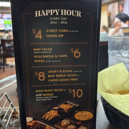 Happy hour food menu Happy hour food menu