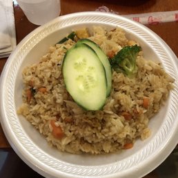 Fried rice with no egg and tofu instead of chicken Fried rice with no egg and tofu instead of chicken