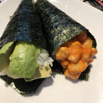 Hello Sushi - Spicy Scallop Hand Roll & Avocado Hand Roll - Sushi Bars Near Me - Fullerton, California Hello Sushi - Spicy Scallop Hand Roll & Avocado Hand Roll - Sushi Bars Near Me - Fullerton, California