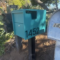 Reset mailbox in concrete and replaced screws.
