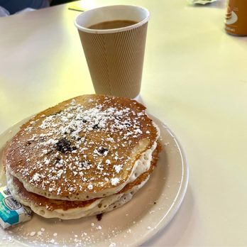 Aloha Stacks - Three Chocolate Chip Pancakes & Coffee. Mmmm! - Pancakes Near Me - Cerritos, California