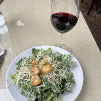 Spotted Dog - Caesars Salad and a glass of Malbec. - American Near Me - Springdale, Utah Spotted Dog - Caesars Salad and a glass of Malbec. - American Near Me - Springdale, Utah