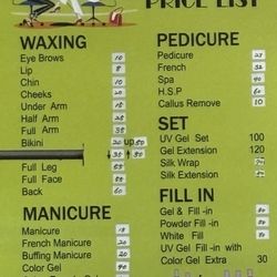 4 U Nails - Pricing list as of 6/28